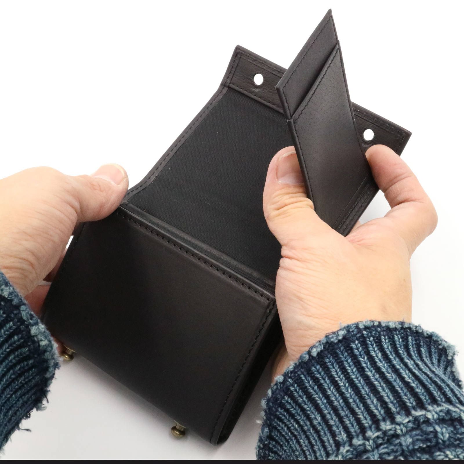 【送料無料対象外】「millefoglie II P25」ミニ財布（左利き） ブラック