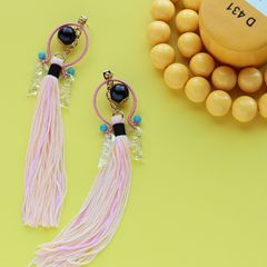 「TEO 紋」ピアス イエロー【collection de couleurs de sachikoism】