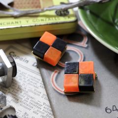 「2トーンゼリーキューブ」イヤリング フランス