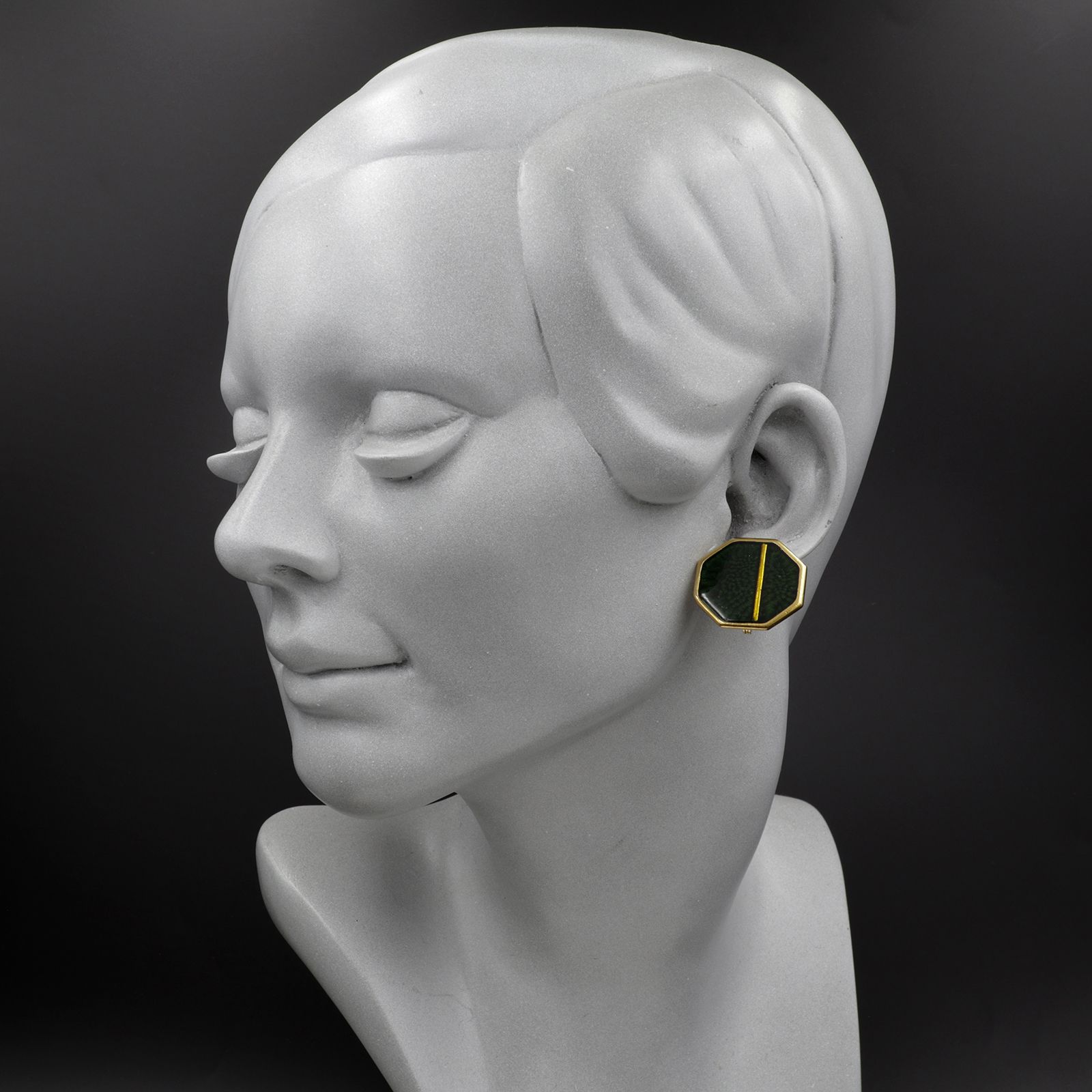 「アール・デコ・オクタゴン」イヤリング フランス Yves Saint Laurent