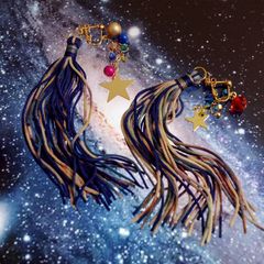 「TEO 星雲染めビーズ」イヤリング【La cosmologie de sachikoism】