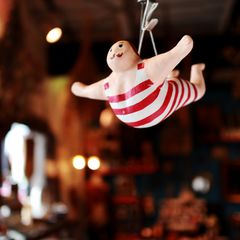 PAPIER MACHE LITTLE HANGING DIVER STRIPE 【BATELA】