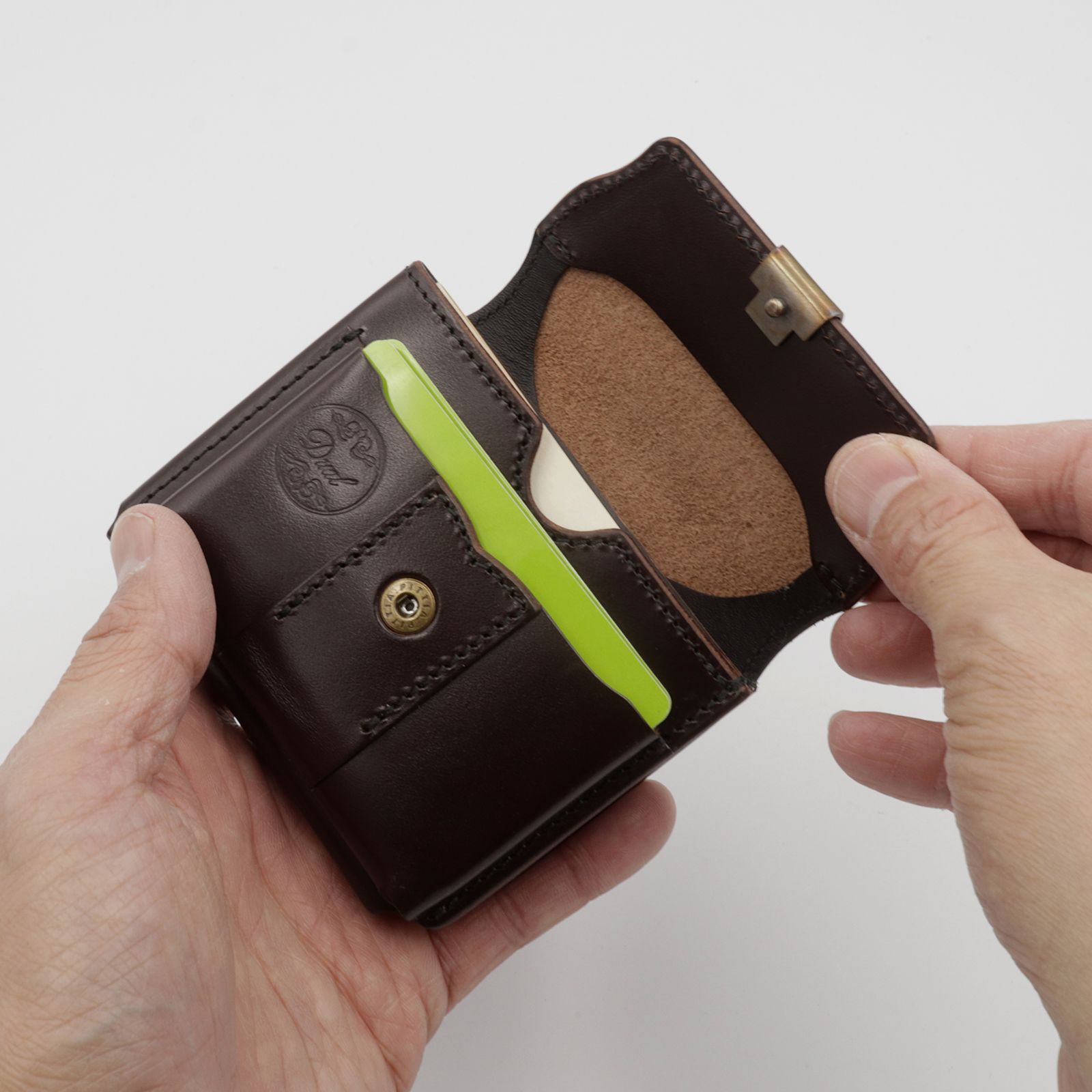 【Dual】ギャルソンコンパクトウォレット サドルプルアップ  チョコ