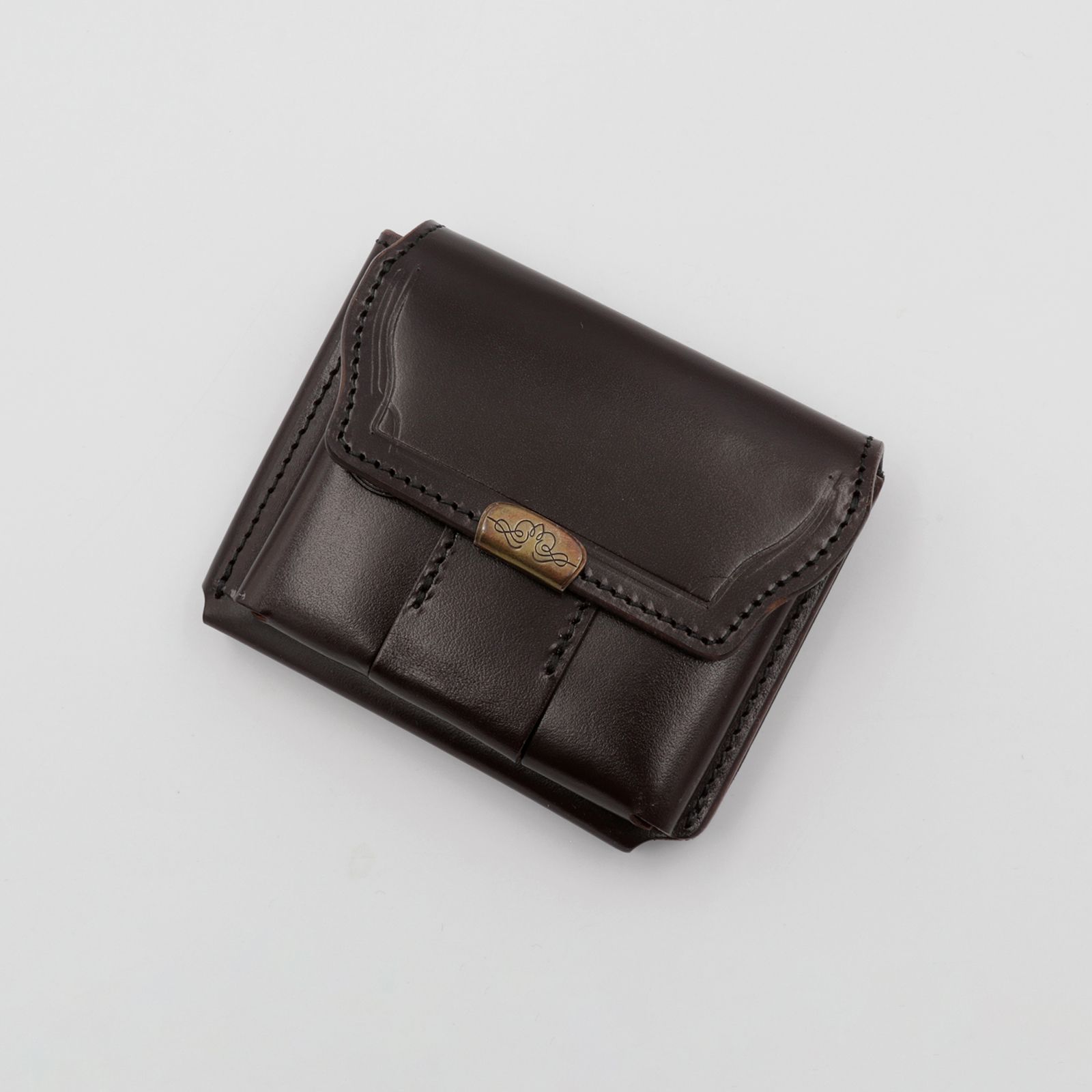 【Dual】ギャルソンコンパクトウォレット サドルプルアップ  チョコ