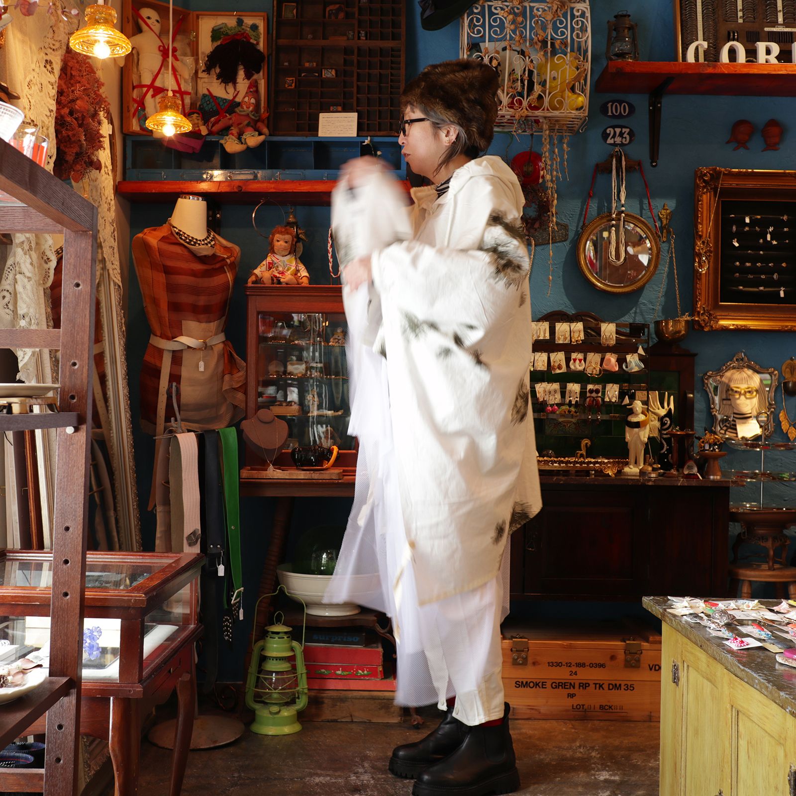 corne 10th anniversary item 「スノーカモ ポンチョ リメイク」 ドイツ 1960～70s