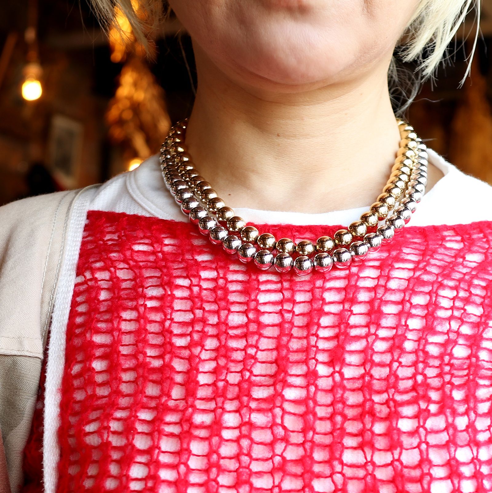 「メタルデュオ」ネックレス ヨーロッパ MONET