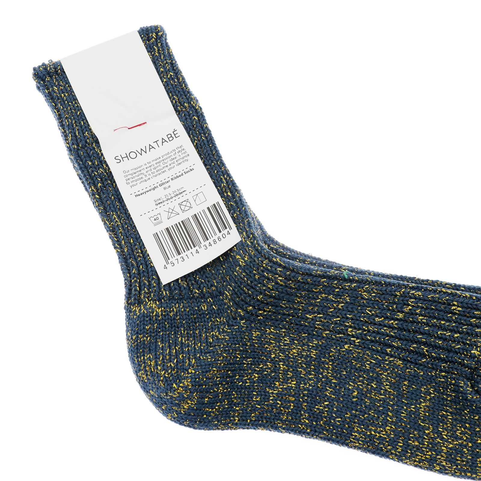Heavyweight Glitter Ribbed Socks ブルー 靴下