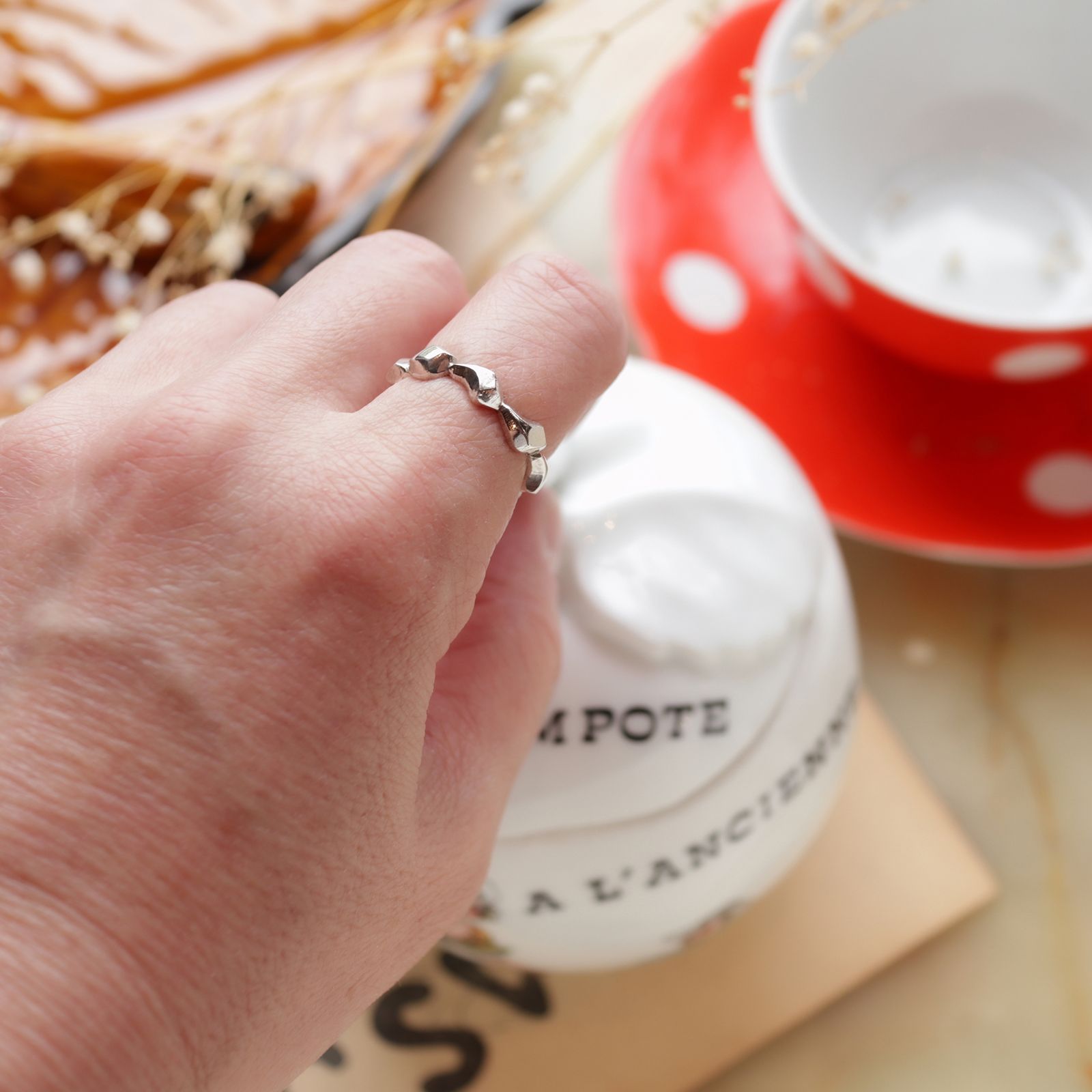 「ぺブルライン」リング silver925 ヨーロッパ