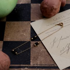 「70s細チェーン粒ビーズ」ブレスレット フランス