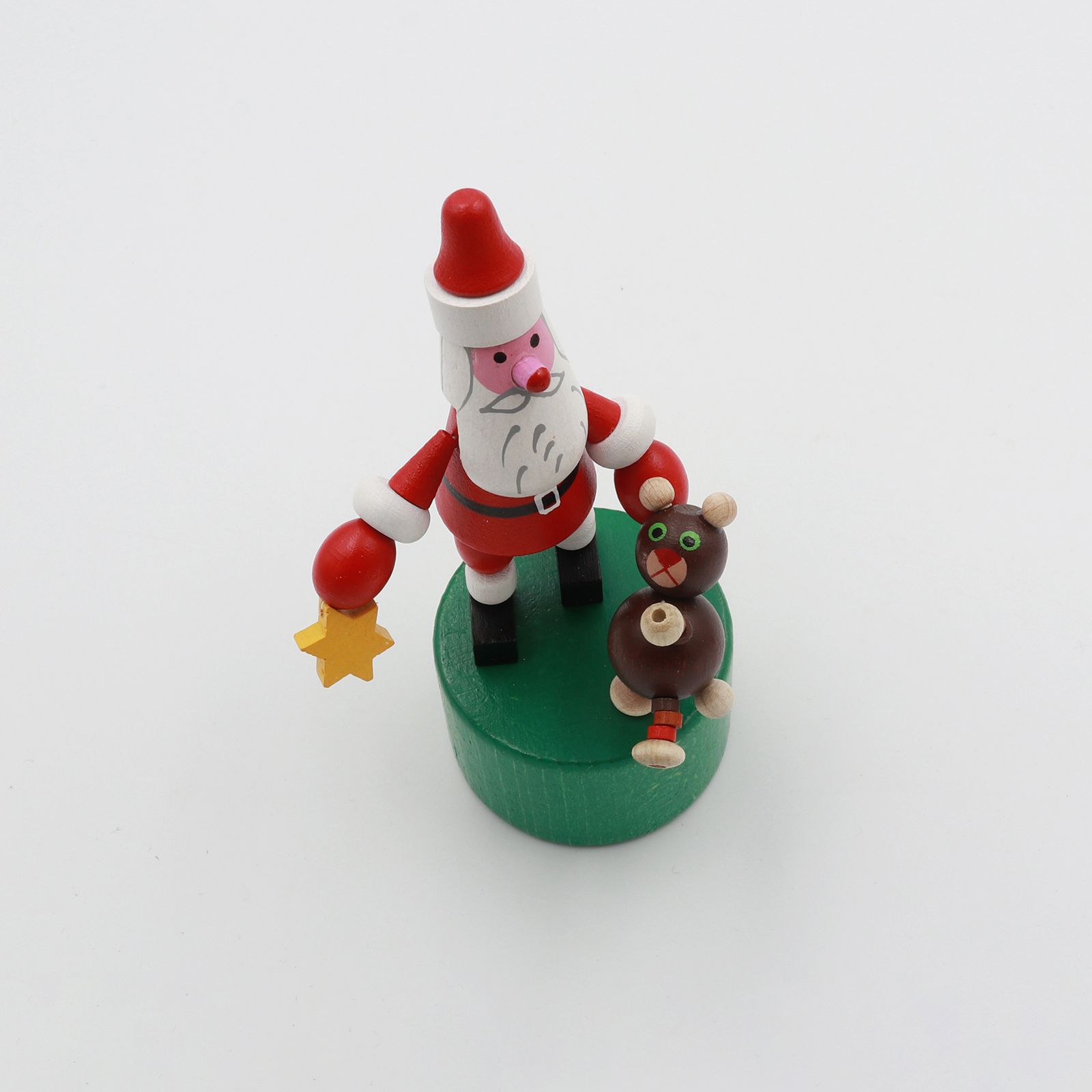 「Santa&Teddy Bear」DETOA Wooden Push Up Toy