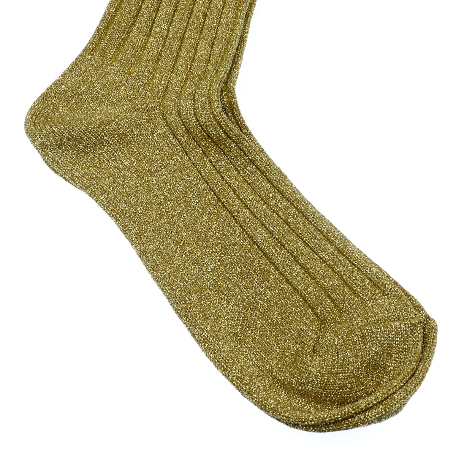 Glitter Ribbed Socks ブライトゴールド 靴下