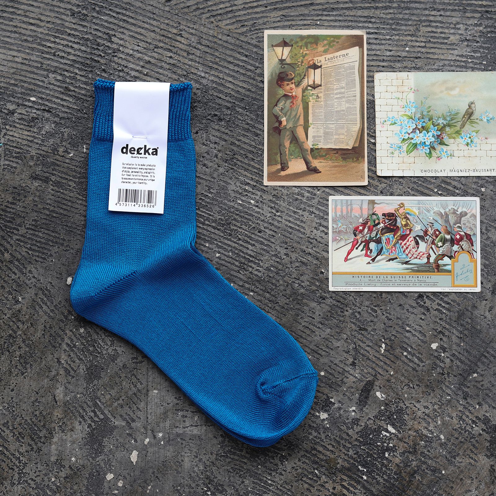 Mercerized Socks GIZA ブルー 靴下