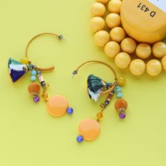 「Pamellah フープ」ピアス イエロー【collection de couleurs de sachikoism】