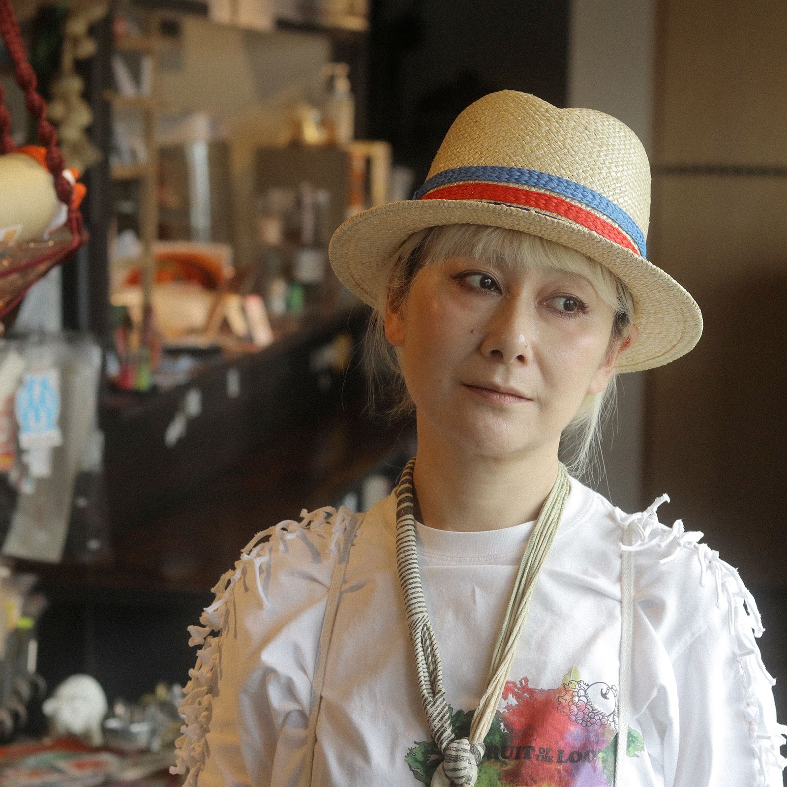 【送料無料対象外】マリンカラーストローハット ナチュラル