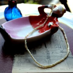 「70s シェルガラススラッシュカットビーズ」ネックレス フランス