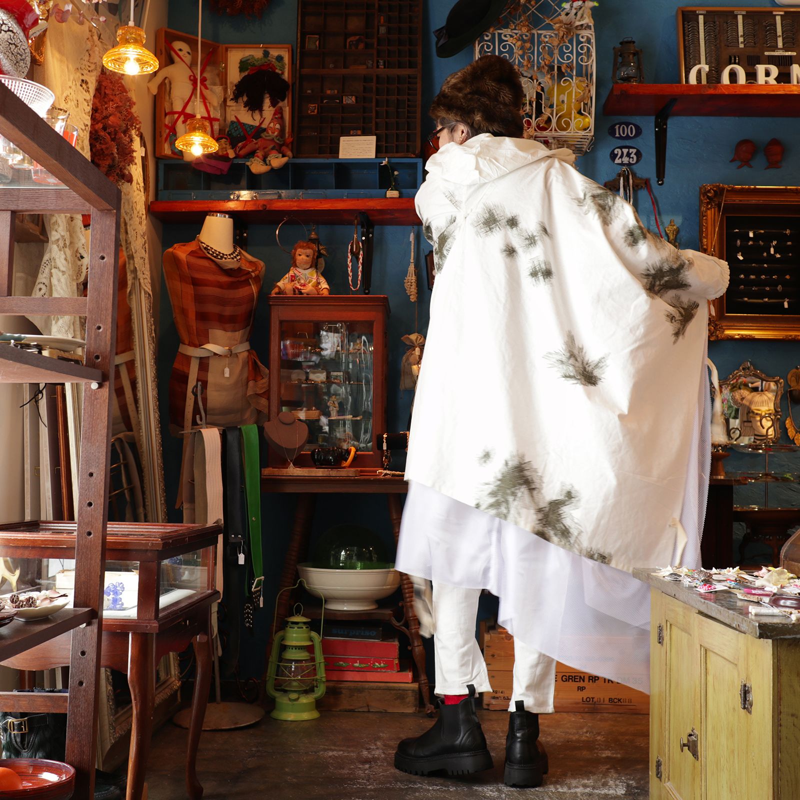 corne 10th anniversary item 「スノーカモ ポンチョ リメイク」 ドイツ 1960～70s