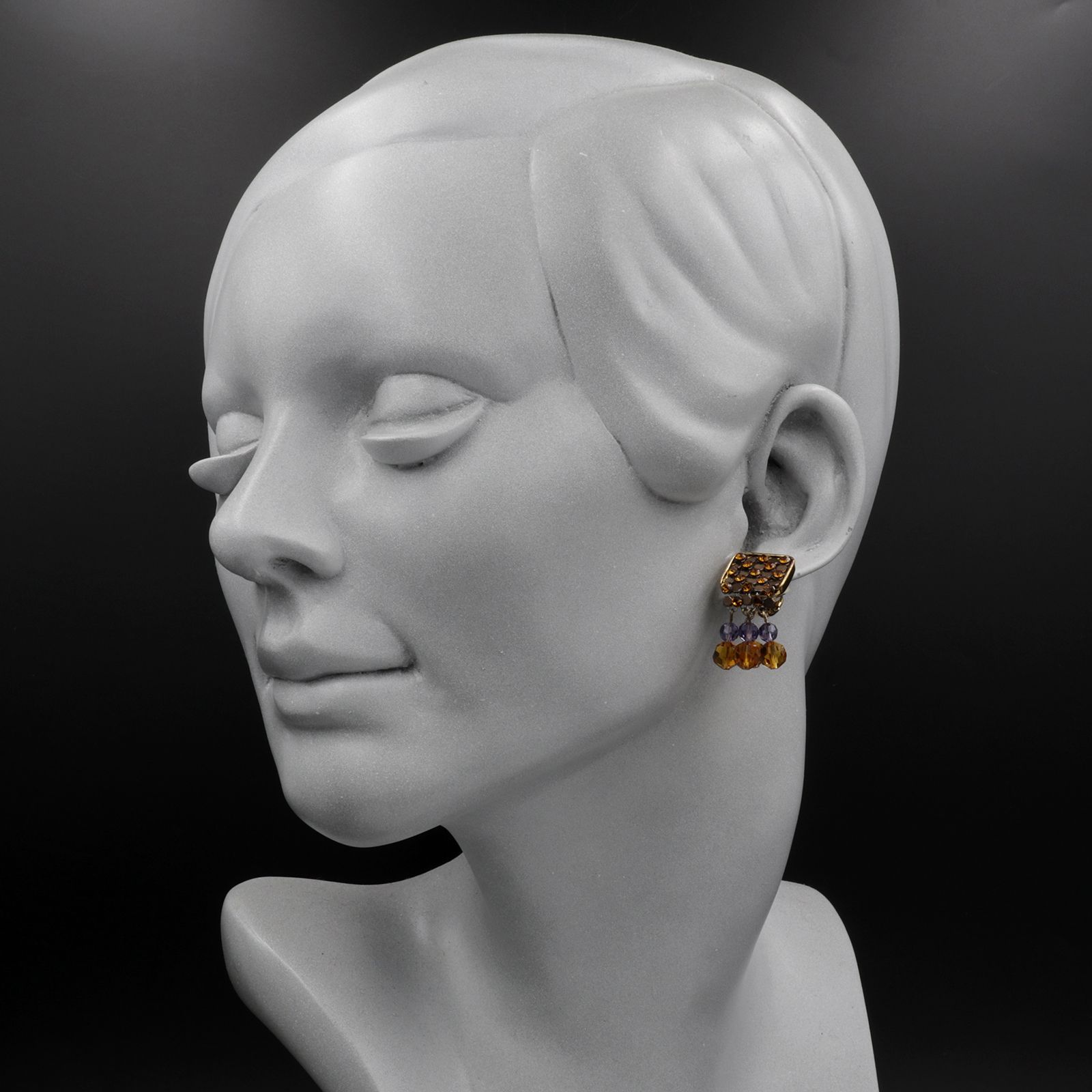 「アンバーシャンデリア」イヤリング SWAROVSKI オーストリア