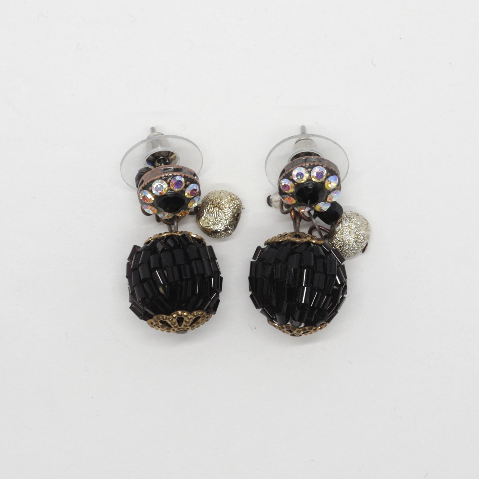 「シャイニングフラワー＆ビーズボール」ピアス フランス