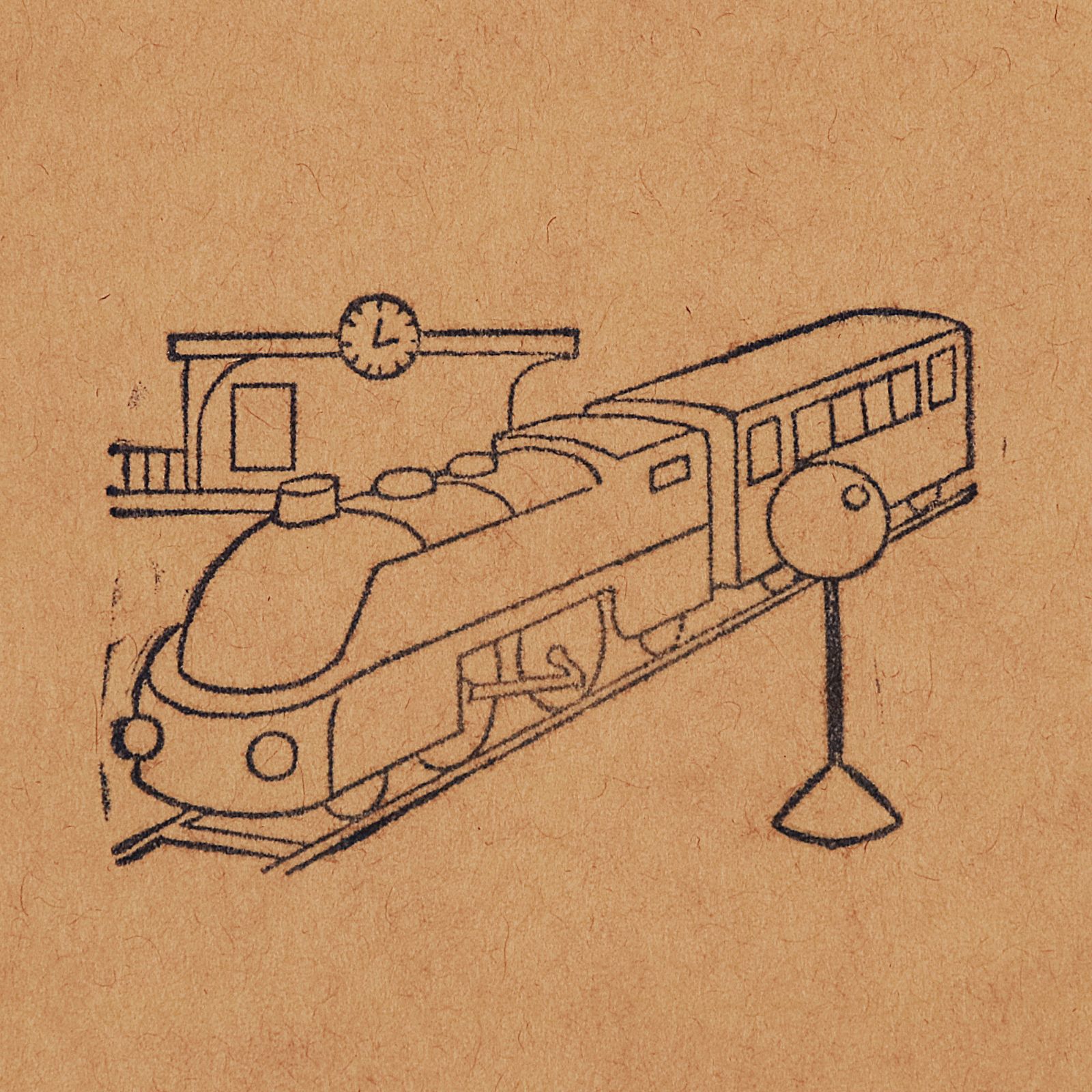 「電車」 ヴィンテージスタンプ フランス50s
