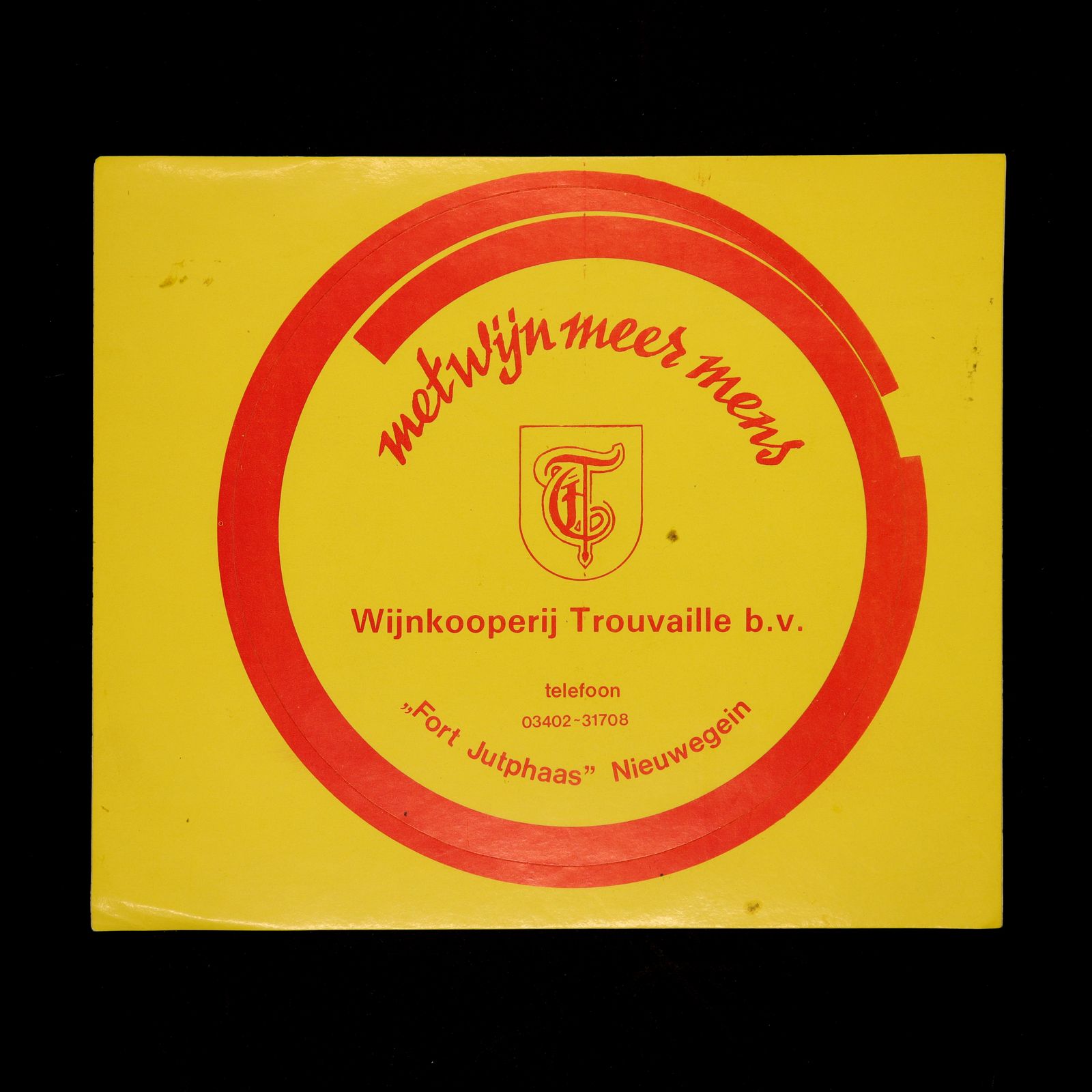 Wijnkooperij Trouvaille b.v. ヴィンテージステッカー オランダ