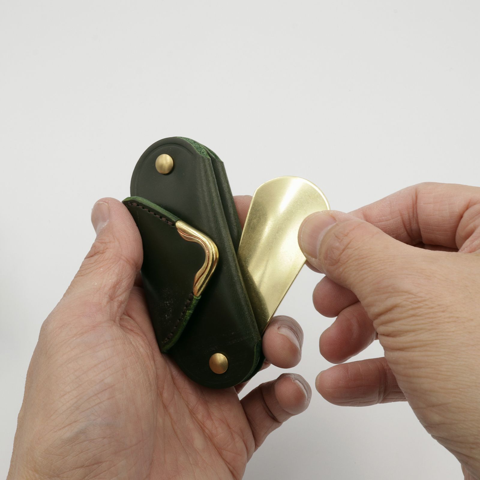 【Cramp】ミニキーケース＆シューホーン ブライドルレザー グリーン