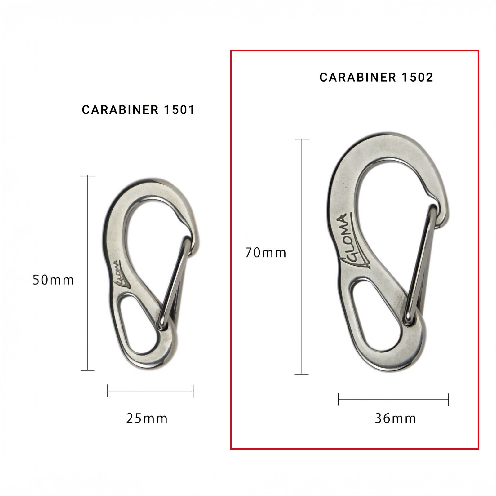 「CARABINER L」カラビナキーリング GLOMA NAUTICA スペイン