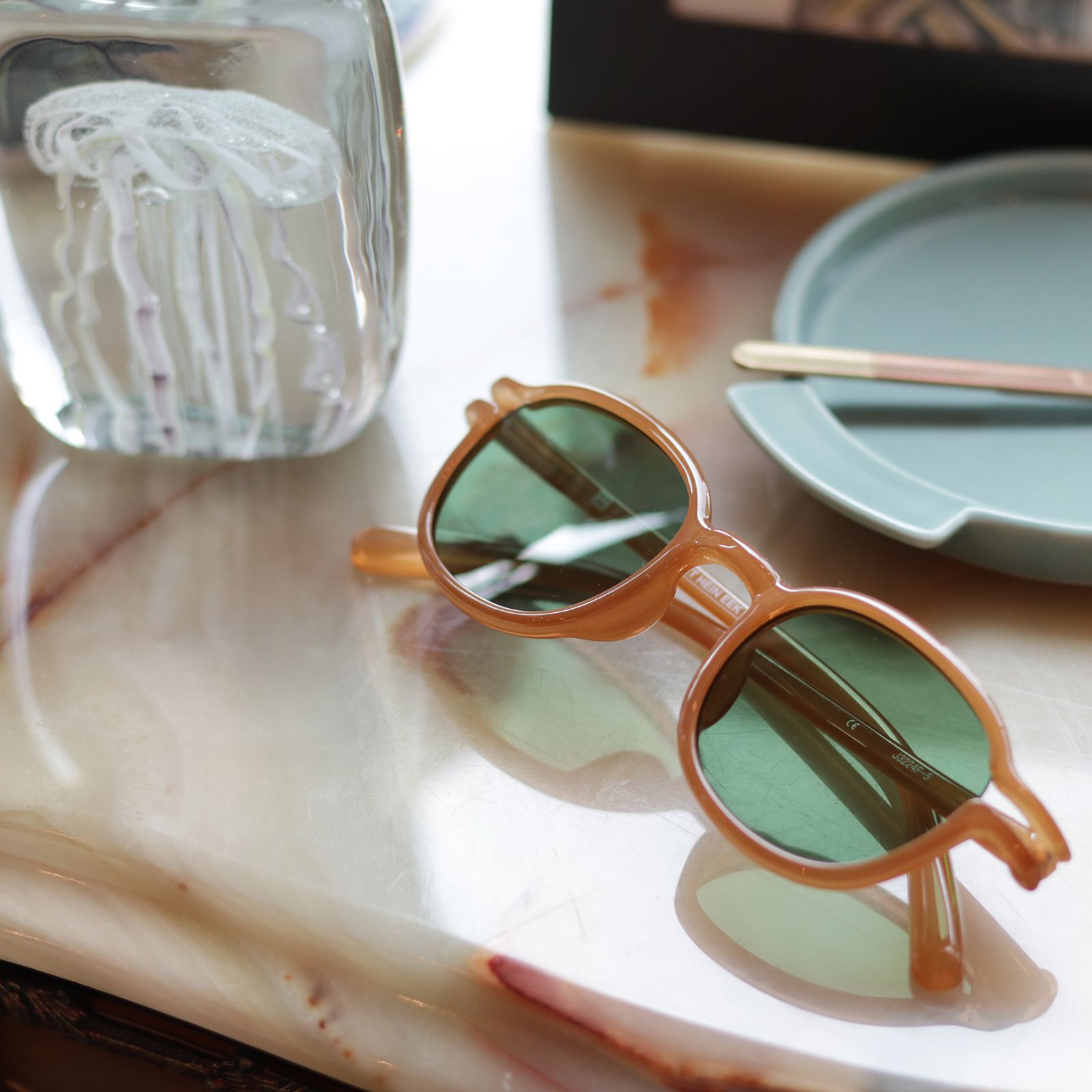 「HEIN」 POLYFONIA STUDIO Session "PIET HEIN EEK × Ciqi" Sunglasses CAMEL×Green Lens