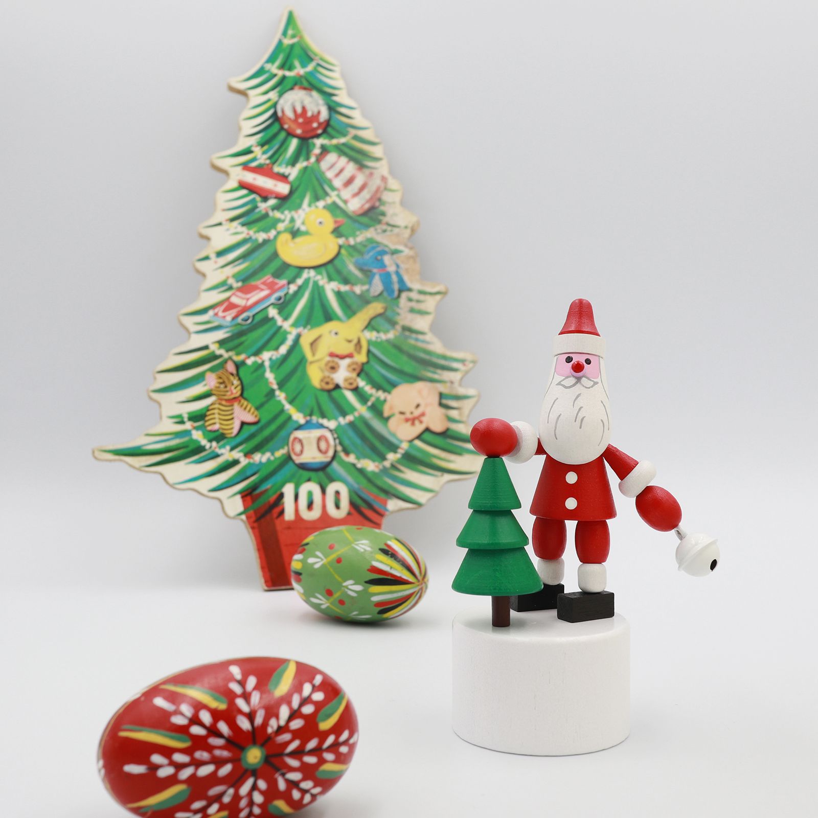 「Santa&Tree」DETOA Wooden Push Up Toy