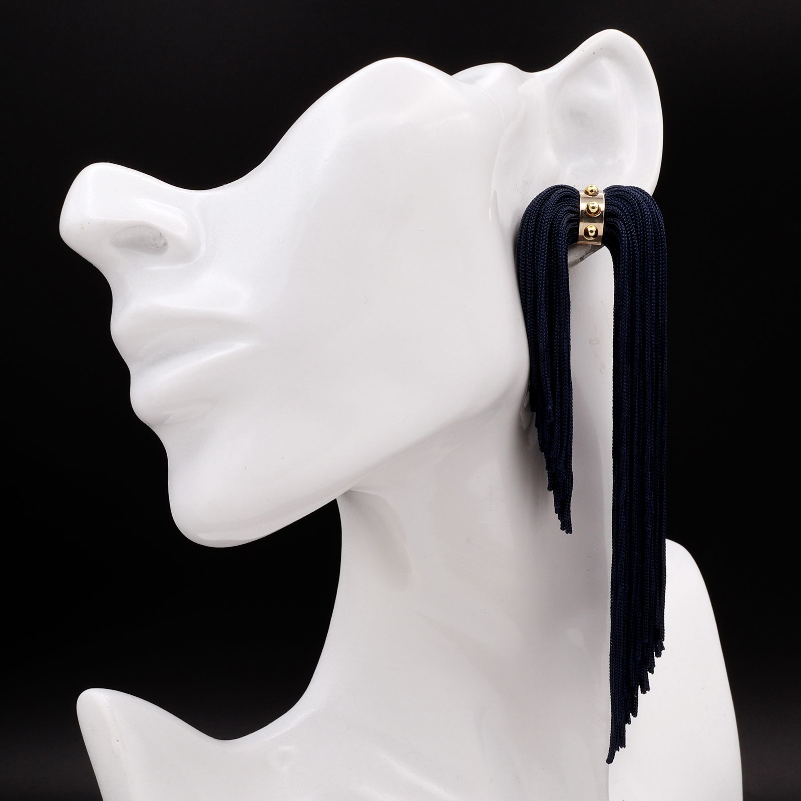 「KABUKI」ピアス（片耳） ブルー【collection de couleurs de sachikoism】