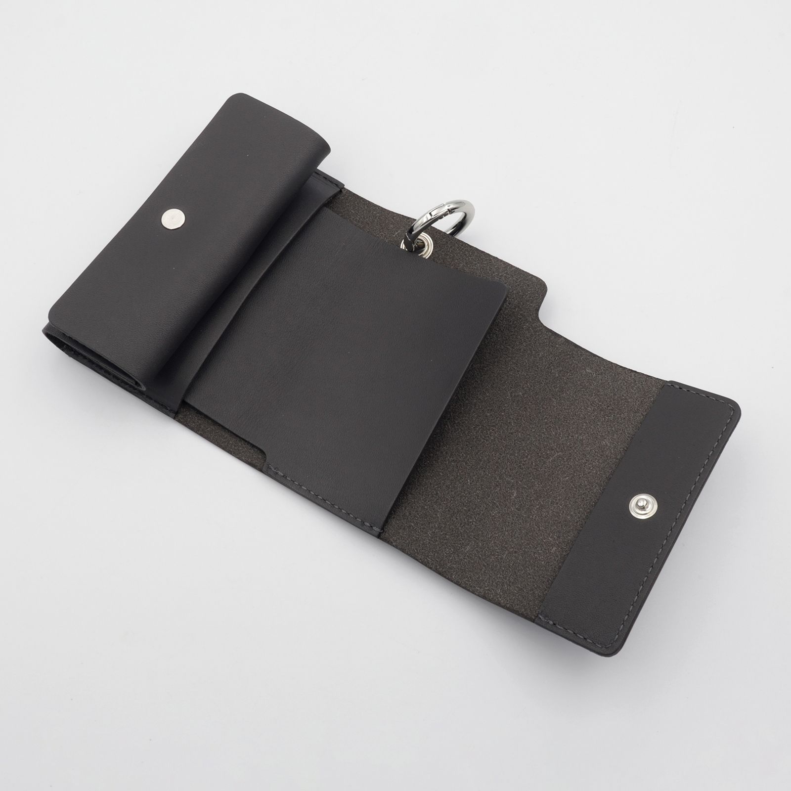 「単純化」三つ折り財布 ダークグレー