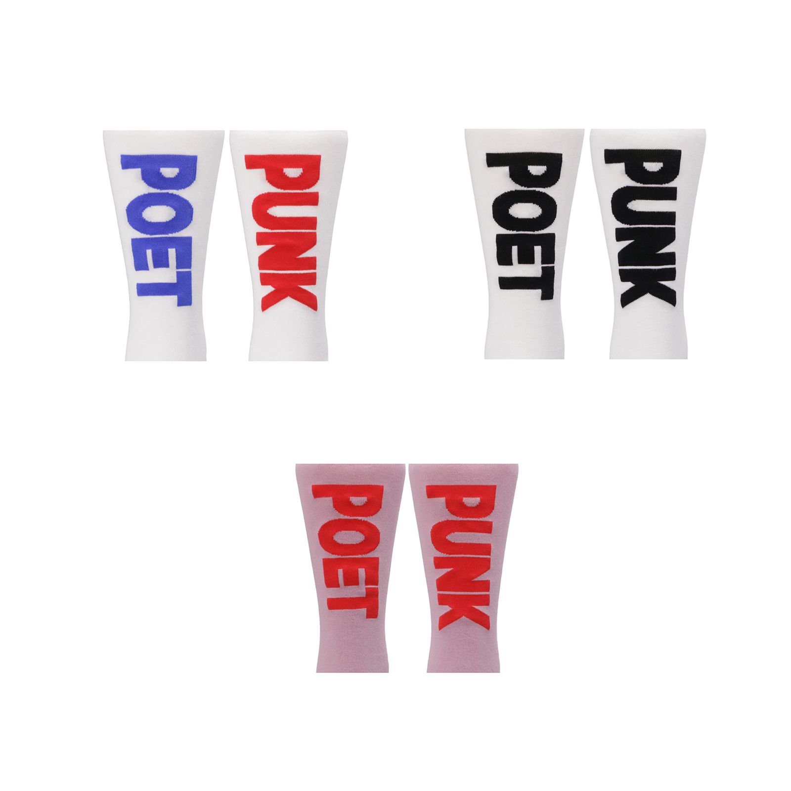 Punk&Poet Socks Pink x Red 靴下