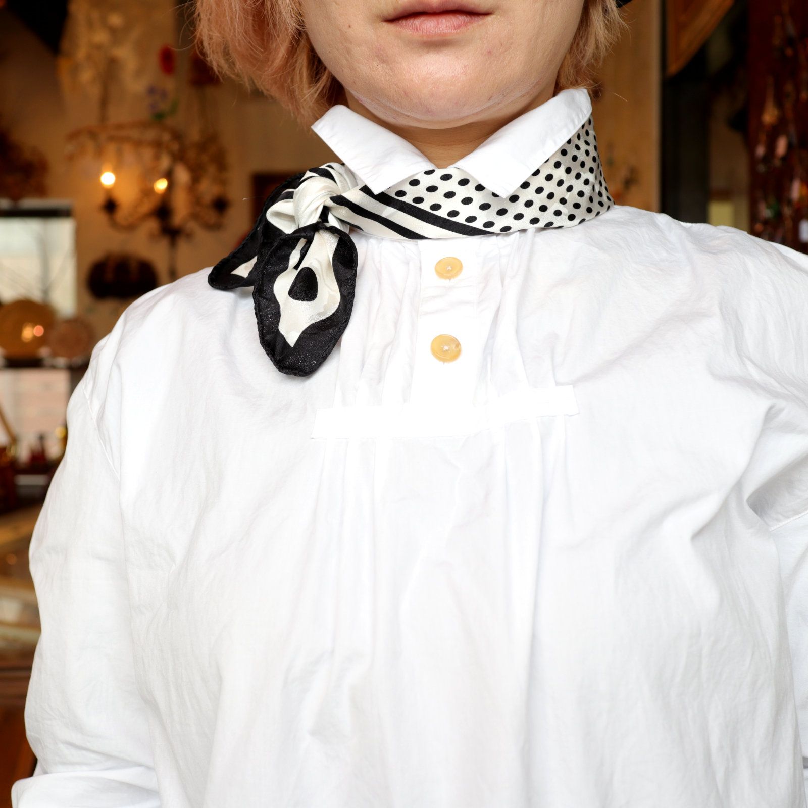 「モノクロームドッツ」ヴィンテージスカーフ TIE RACK LONDON
