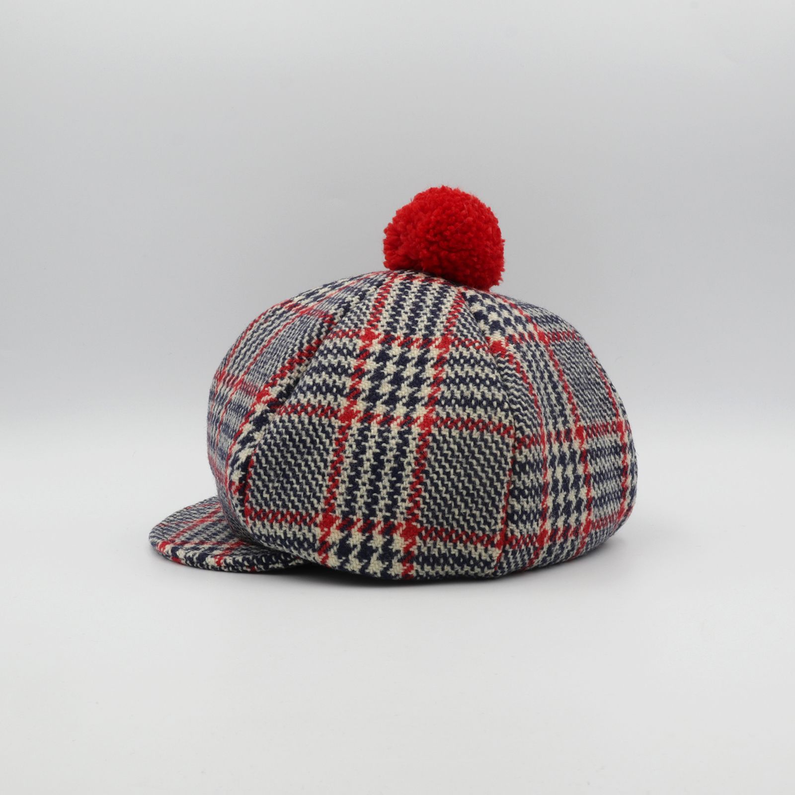 【送料無料対象外】ポンポンキャスケット トリコロールチェック