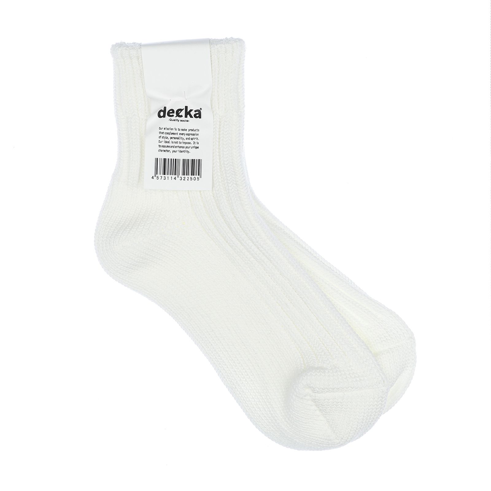 Low Gauge Rib Socks Short Length ホワイト