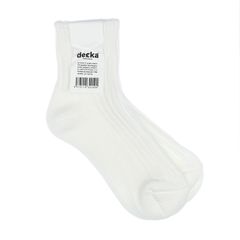 Low Gauge Rib Socks Short Length ホワイト