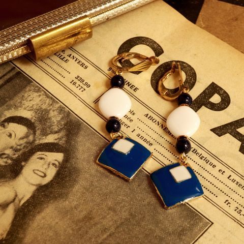 「メタルスクエアプレート」イヤリング フランス