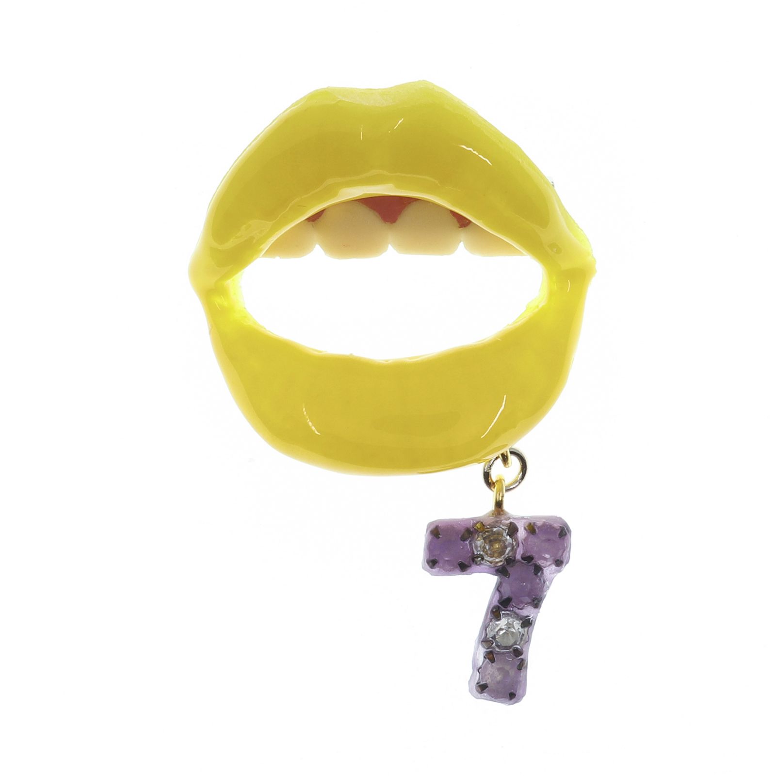 「LIP7ラインストーン」ブローチ