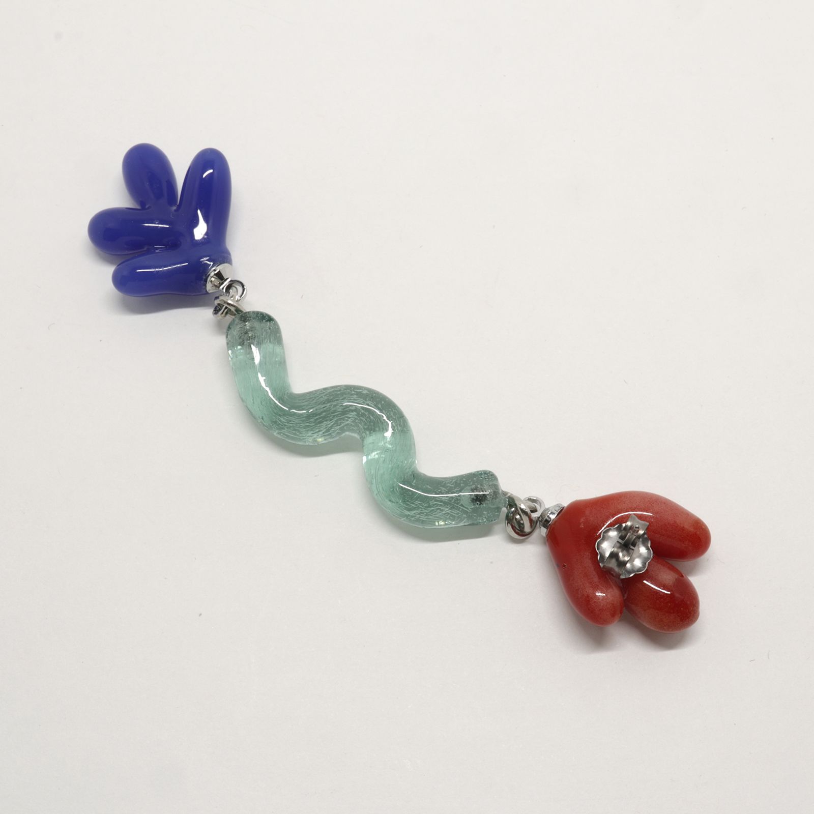 「Matisse Pierce Long」ピアス（片耳） レッド×ブルー