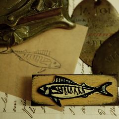 「海の生物 サバ」 ヴィンテージスタンプ フランス50s JEAN-PIERRE PARIS