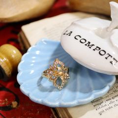 「リボンブーケ」デッドストックリング イギリス