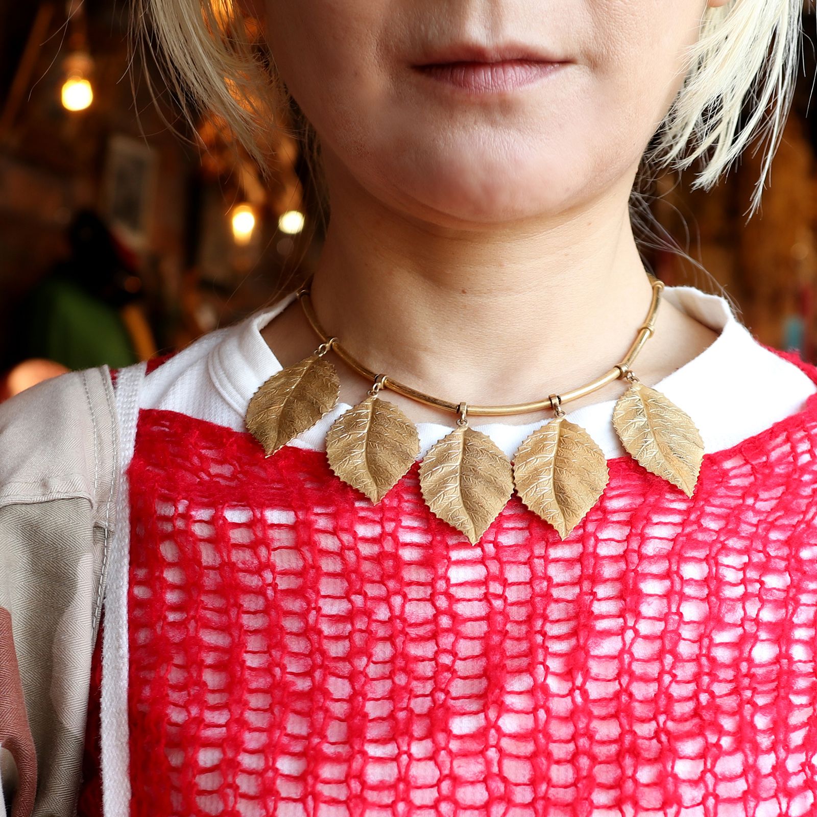 「スイングゴールデンリーフ」ネックレス イタリア