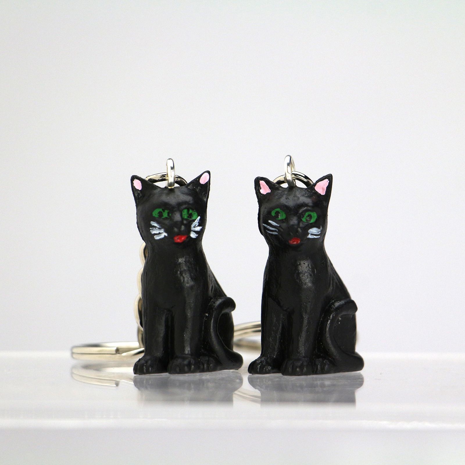 「ALFRED FISCHER KEY RING」sitting cat black ドイツ
