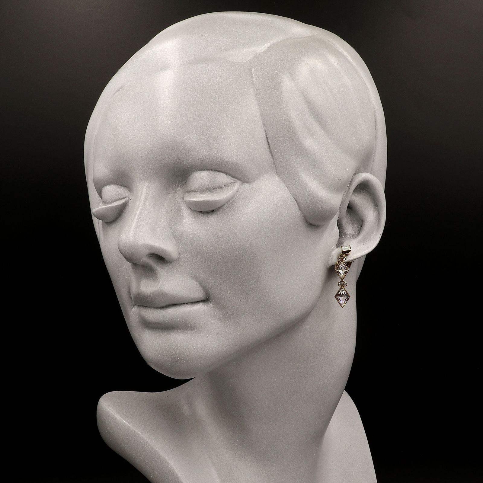 「クリスタルトリプレット」イヤリング イギリス A&S Attwood and Sawyer