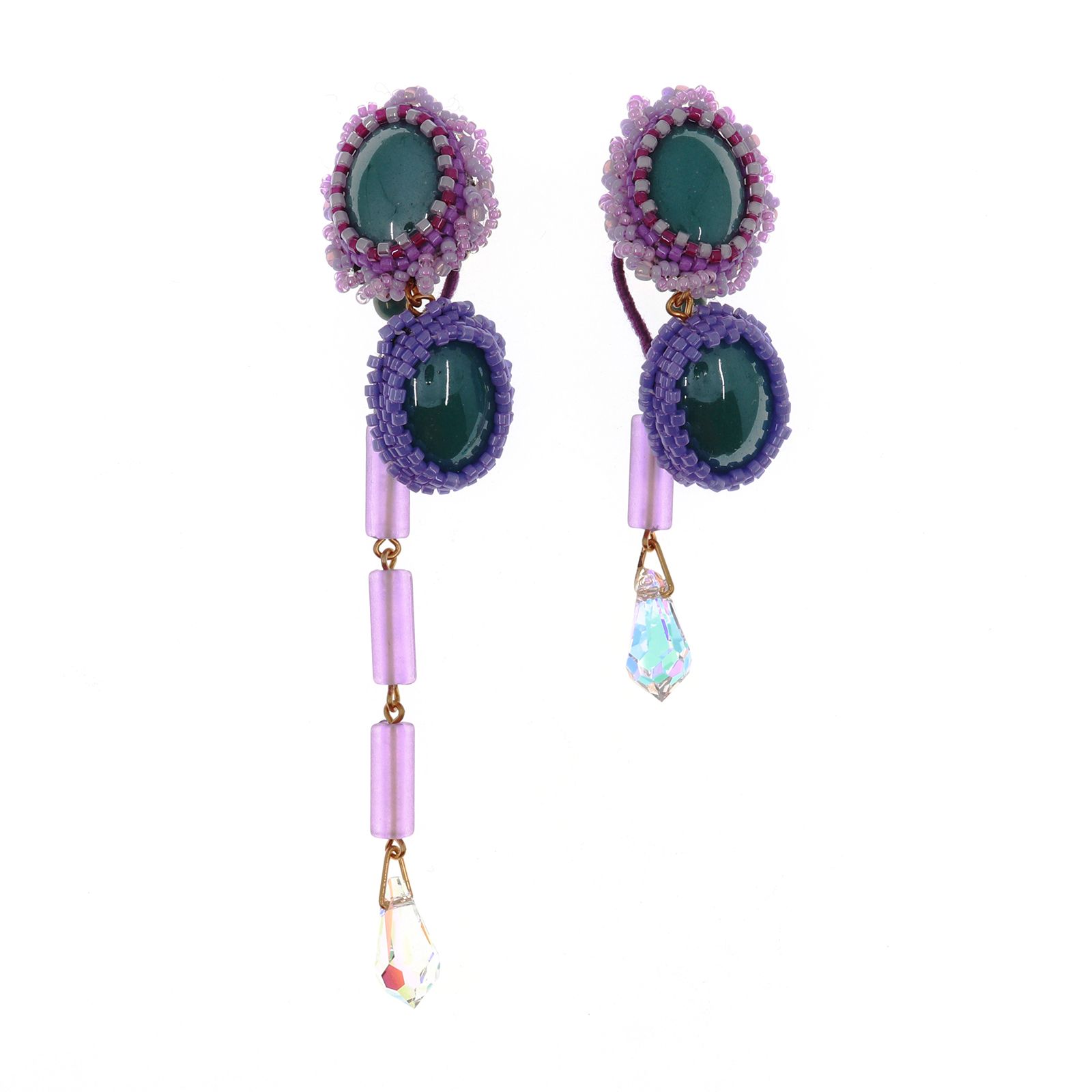 「Oval」イヤリング パープル【collection de couleurs de sachikoism】
