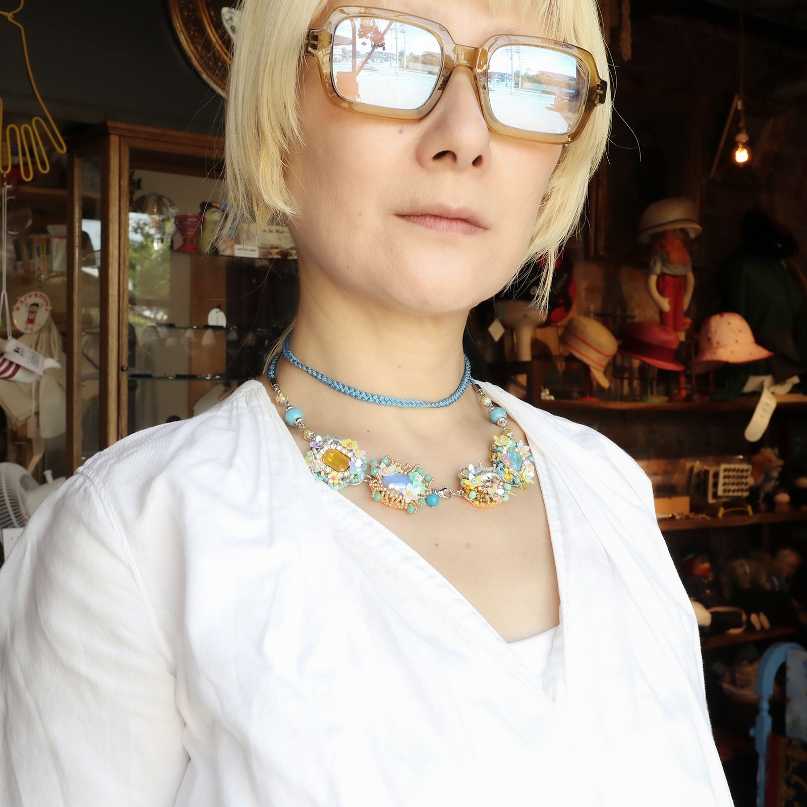 「tresor BIJOUX FLEUR」グラスチェーン/ネックレス