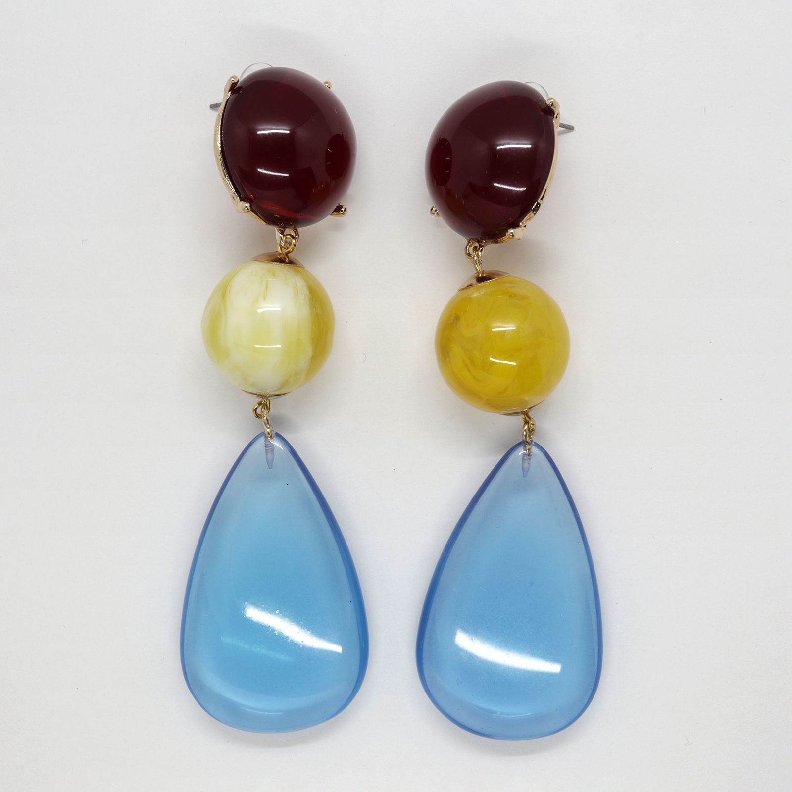 「トリプルシアードロップ」ピアス ブルー