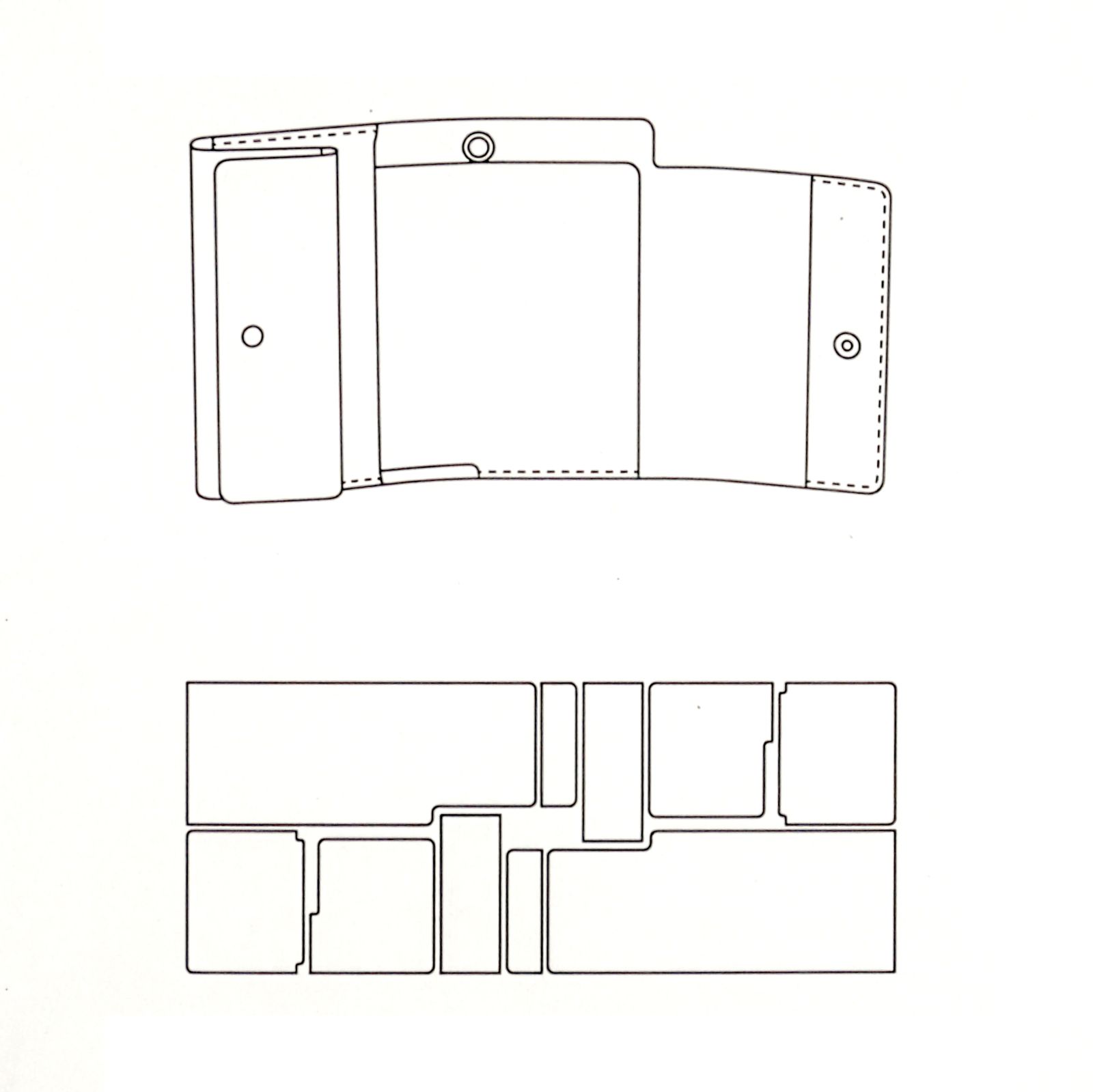 「単純化」三つ折り財布 ブラック