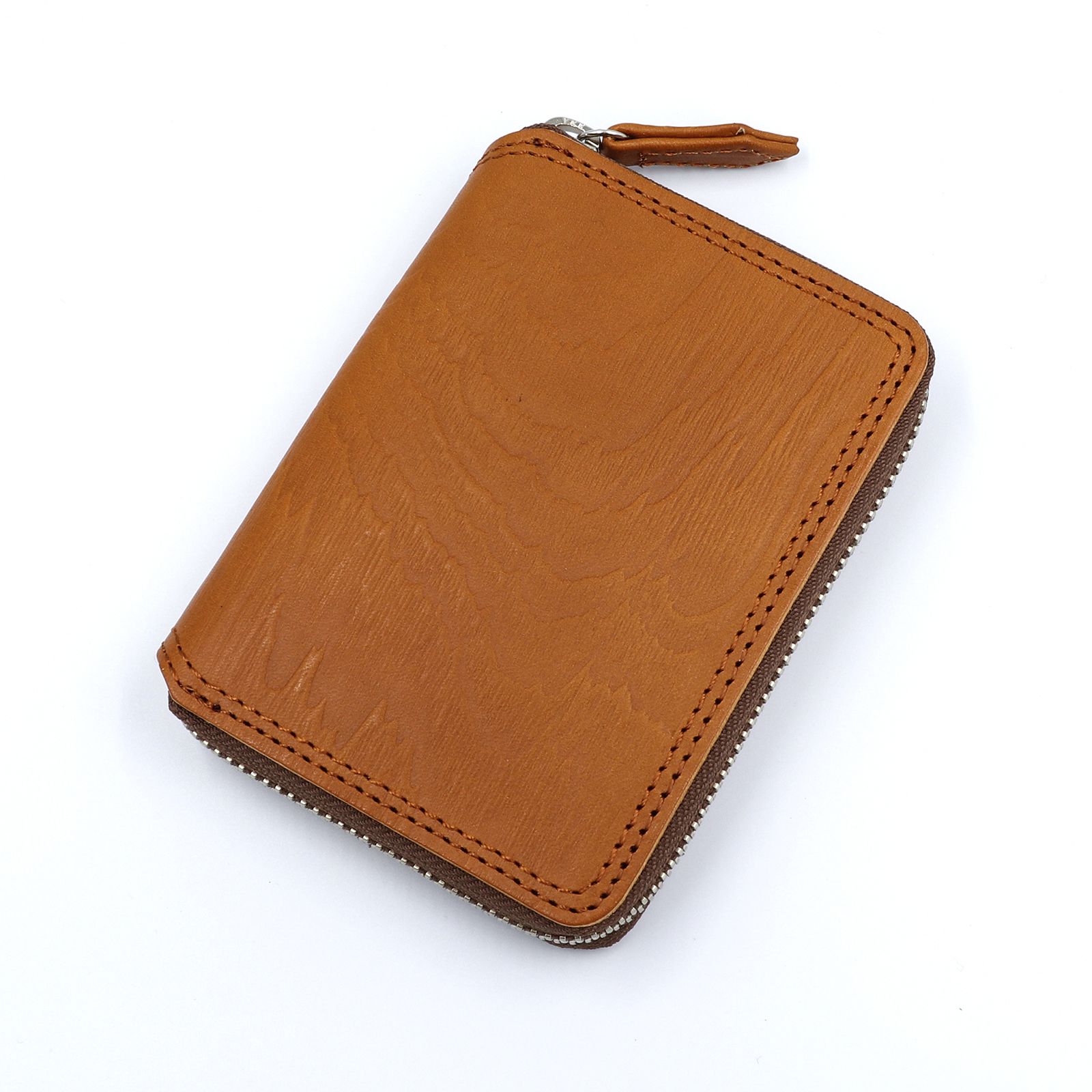「MOKU」ラウンドミドル財布 キャメル