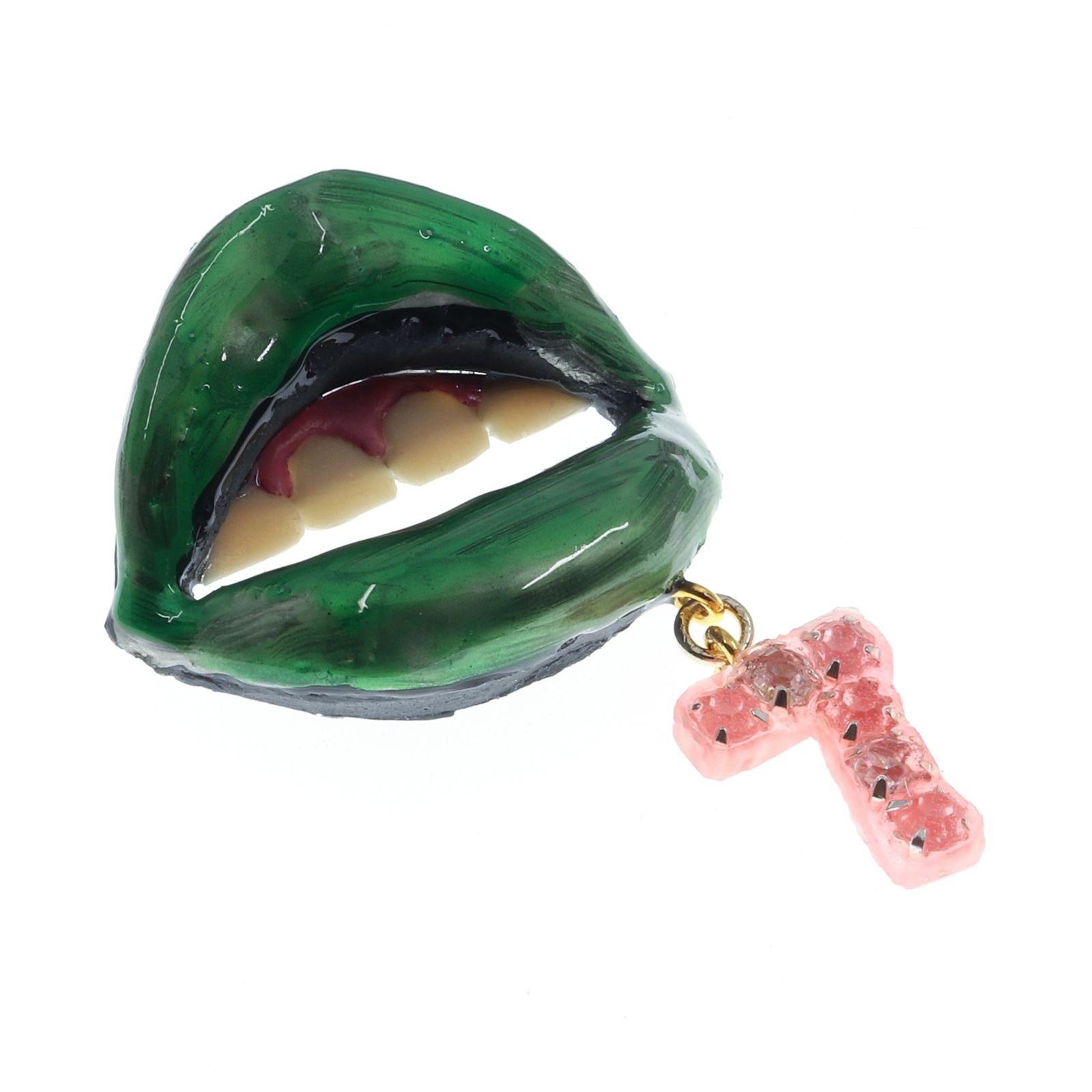 「LIP7ラインストーン」ブローチ