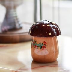 木製貯金箱 ルルドお土産キノコ 1970s